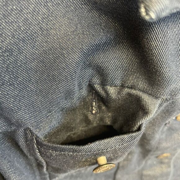 GAP Jean Jacket Women's Small Indigo Denim Cotton Button Front Dark Wash Blue - Picture 11 of 14